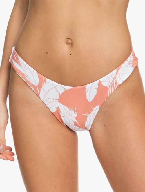 Roxy Terra Cotta Flying Flowers Printed Beach Classics High Leg Bikini Bottoms