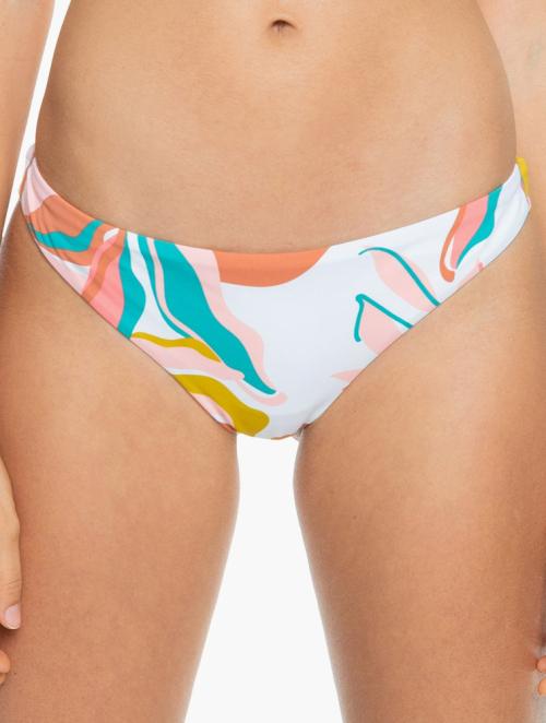 Roxy Bright White & Multi Beach Classics Mini Bikini Bottoms