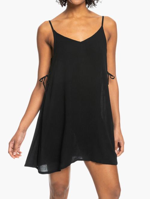 Roxy Anthracite Beachy Vibes Solid Beach Cover-Up Dress