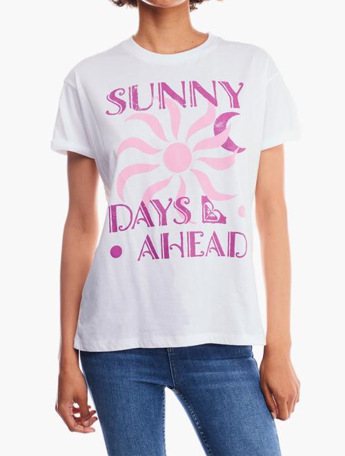 Roxy White Graphic Print T-Shirt