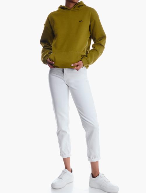 RVCA Olive C-Able Hooded Crop Long Sleeve Sweatshirt