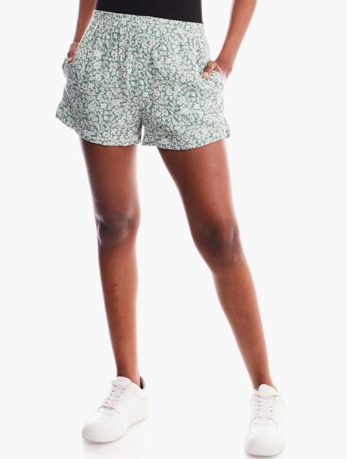 RVCA Green Print Loose Fit Shorts