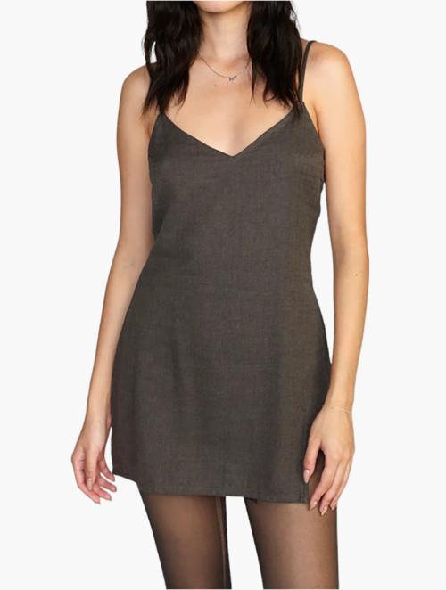 RVCA Olive Black Slip Up Dress