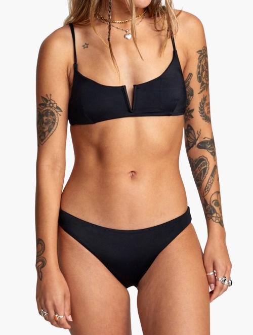 RVCA Black Solid V-Wire Bralette Bikini Top