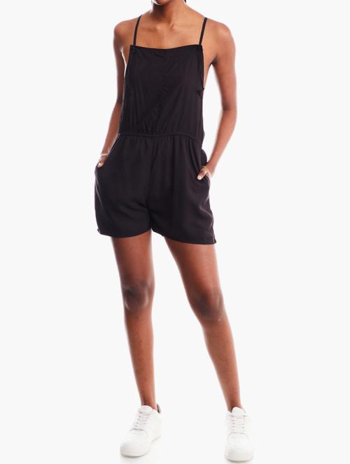 RVCA Black Laidback Cover Up Romper