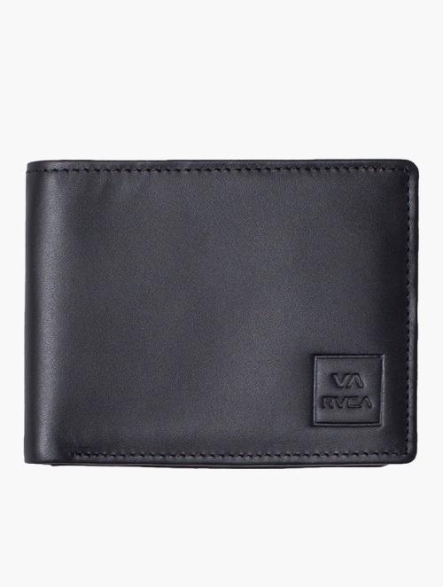 RVCA Black Cedar Bi-Fold Leather Wallet