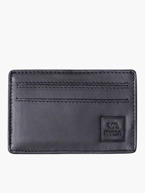 RVCA Black Linden Leather Card Wallet