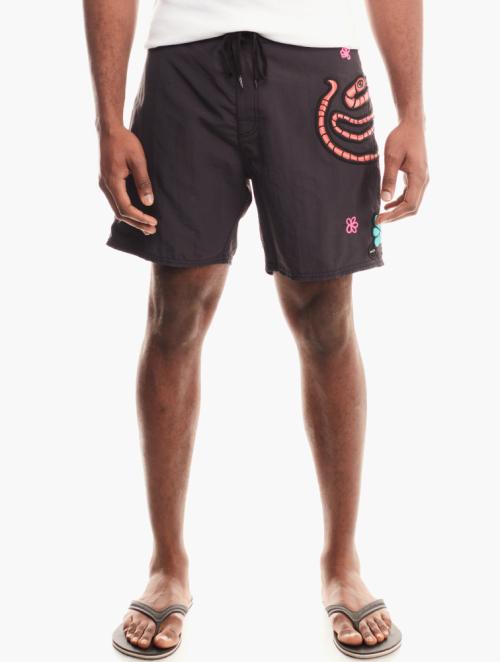 RVCA Black Patch Elastic Short