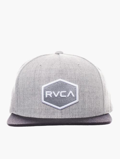 RVCA Heather Grey Black Commonwealth Snapback Hat