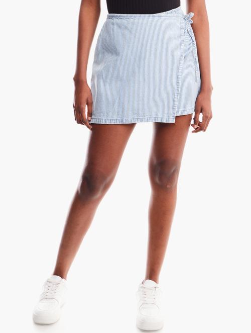 RVCA Blue Wrapped Mini Skirt