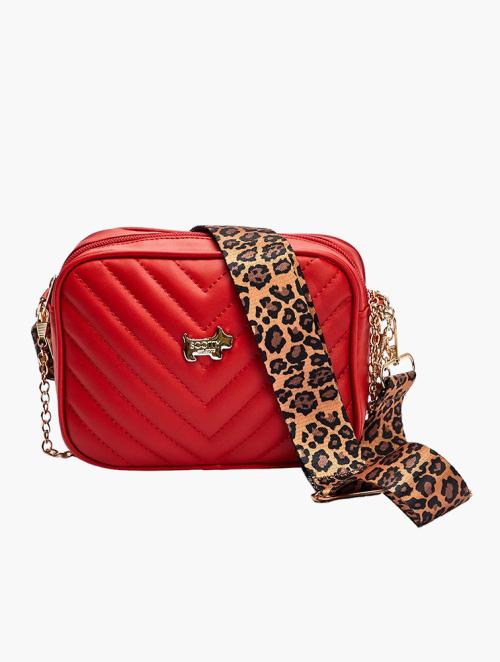 Scotty Bags & Co. Lipstick Red The Donatella Crossbody With Leopard Strap