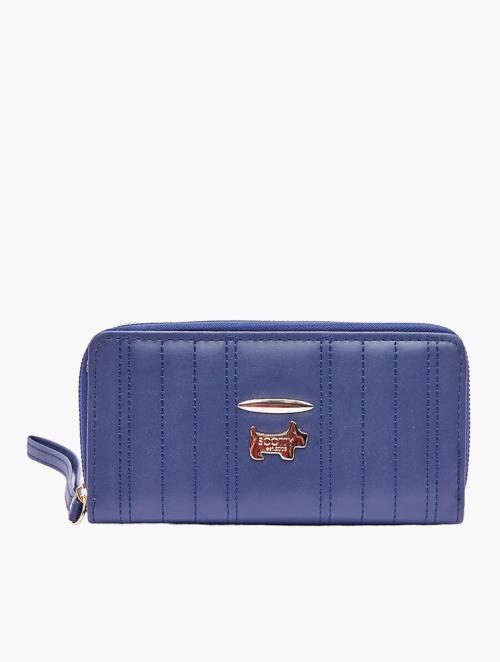 Scotty Bags & Co. Navy Blue The Rafaella Double Zipper Purse With Strap