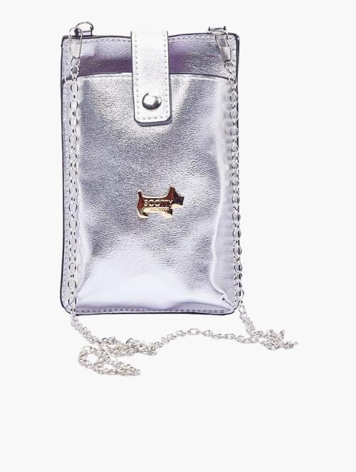 Scotty Bags & Co. Chrome Silver The Sassy Mobile Phone Sling With Two Strap Options