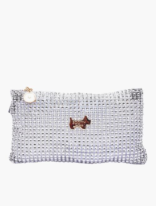 Scotty Bags & Co. Silver Diamante The Miami Bling Makeup Pouch