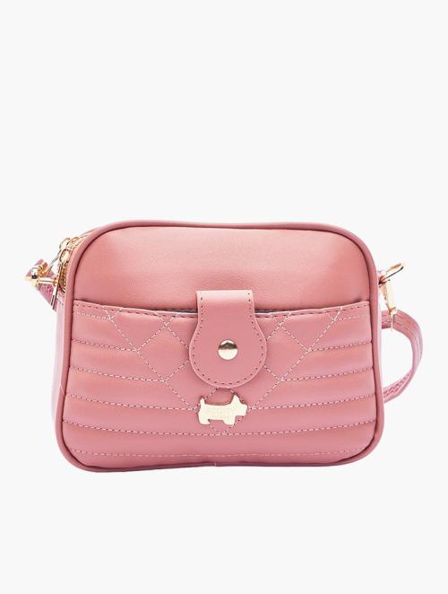 Scotty Bags & Co. Ballet Shoe Pink The Ozark Triple Zipper Crossbody With Diamond Stitching