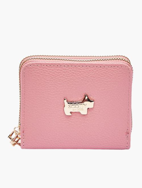 Scotty Bags & Co. Blush Pink Textured Soft Litchi The Monaco Double Zipper Purse With Cardholders