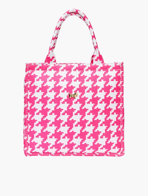 Scotty Bags & Co. Hot Pink The Houndstooth Shopper Tote