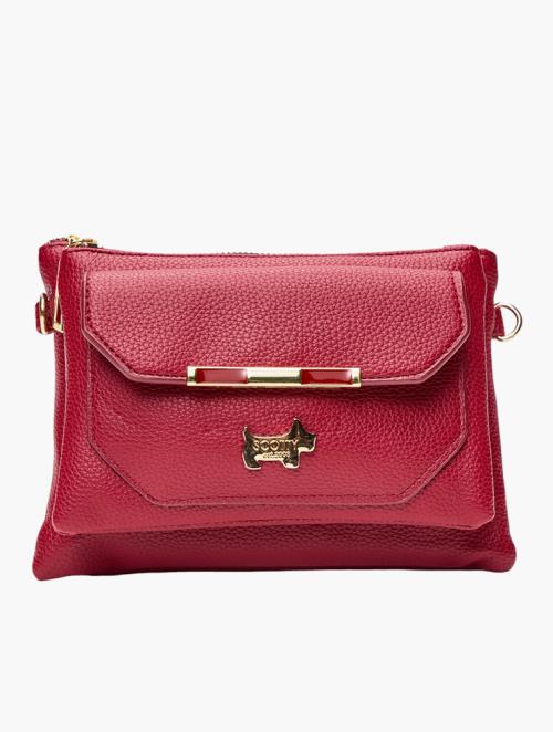 Scotty Bags & Co. Lipstick Red The Anastasia Crossbody With Three Compartments