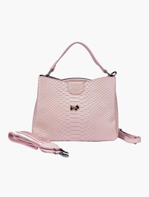 Scotty Bags & Co. Balletslipper Pink The Crocodile Leather Tote & Crossbody With Two Extra Straps