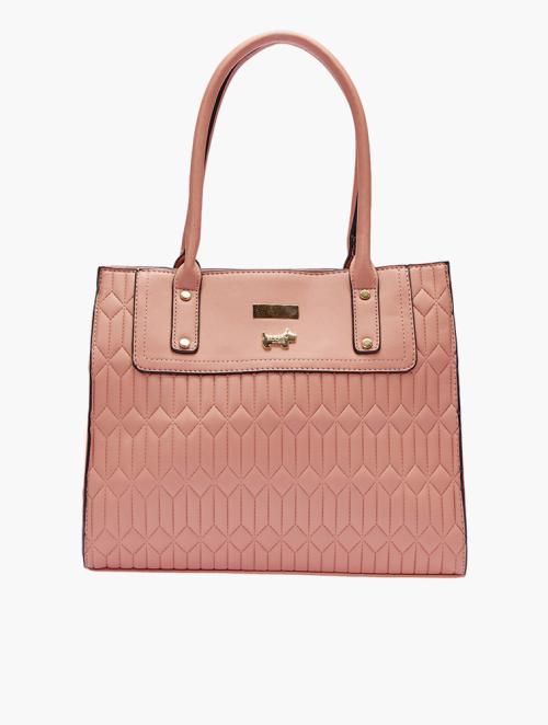 Scotty Bags & Co. Pink Champagne The Aztek Stitched Tote