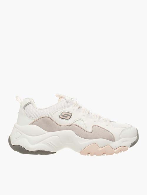Skechers White, Grey & Pink D Lites 3.0 Sneakers