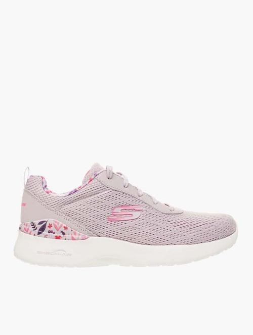 Skechers Pink & Floral Knit Lace Up Trainers