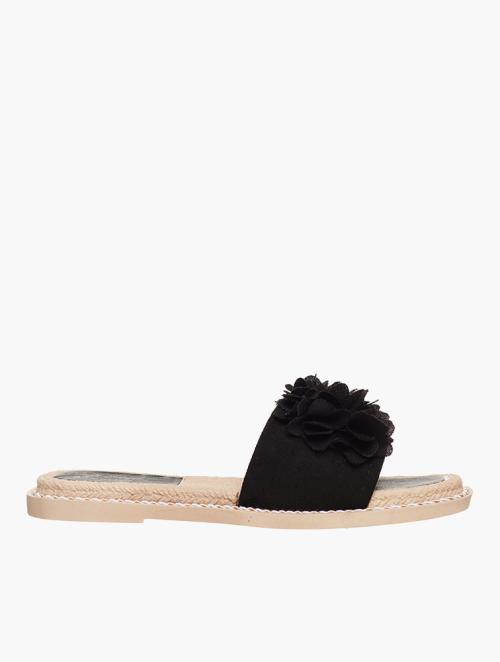 Soft Style Black Chanel Fluffy Sandals