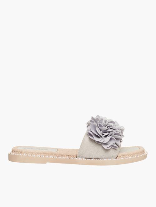 Soft Style Grey Chanel Fluffy Sandals