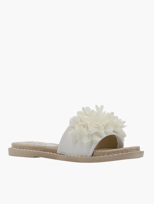 Soft Style White Chanel Fluffy Sandals