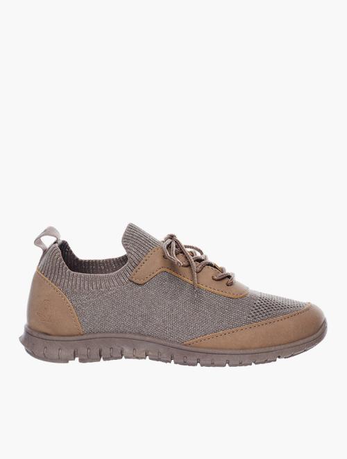 Soft Style Taupe Naolin Lurex Knit Sneakers