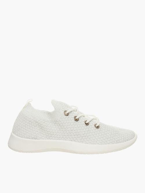 Soft Style White Abie Mesh Lurex Sneakers