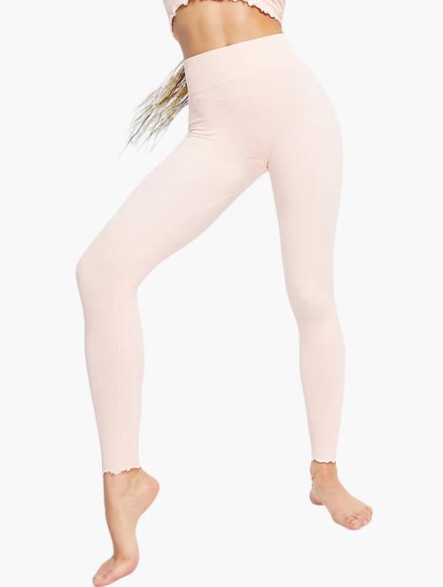 South Beach Pink Seamless Ruffle Hem Leggings