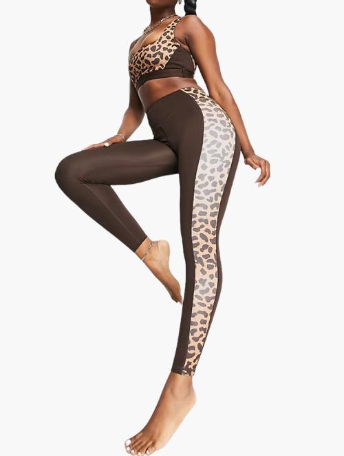 South Beach Multi Panelled Leopard Print Leggings