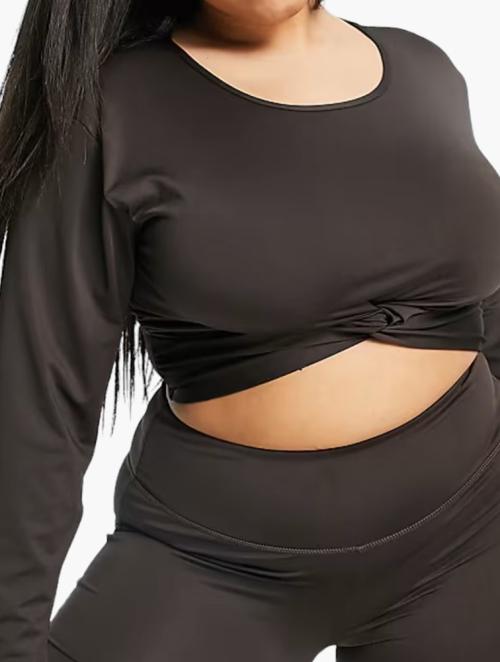 South Beach Black Plus Yoga Long Sleeve Top