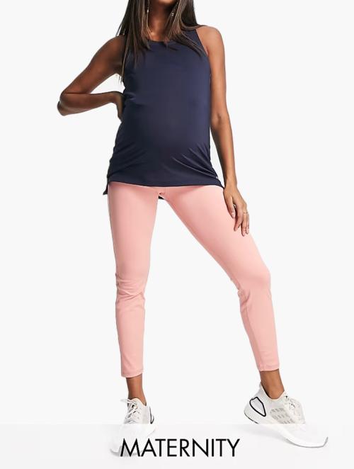 South Beach Pink Maternity Polyester High Rise Leggings