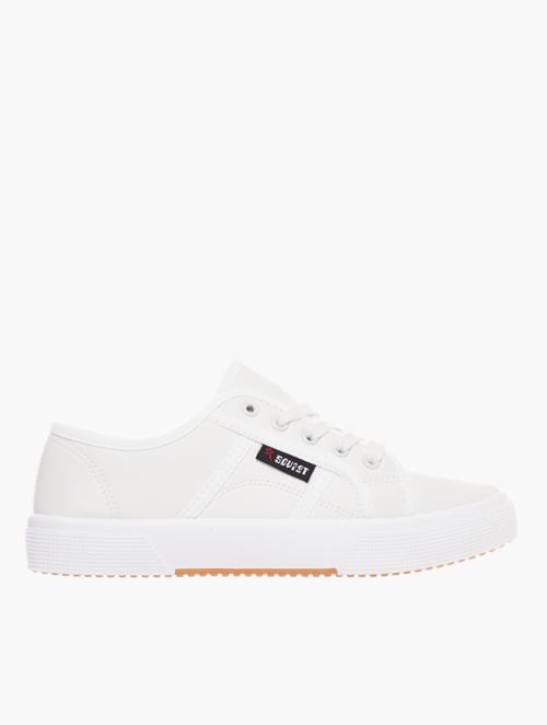 Soviet White Mono Rosewood Lace-Up Sneakers