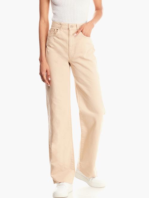 Stradivarius Neutral High Waist Denim Jeans