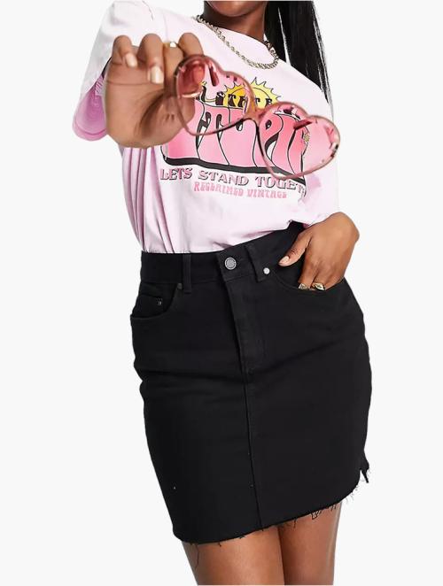 Superdry Black High Waist Denim Mini Skirt