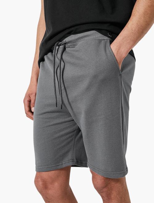 Superbalist Label Sweat Short With Elastic Waistband - Charcoal Grey