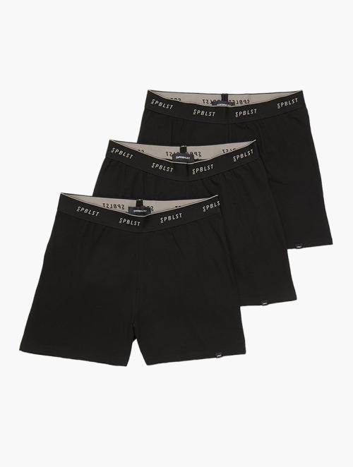 Superbalist Label 3 Pack Kris Knit Boxers Ttb - Black X3