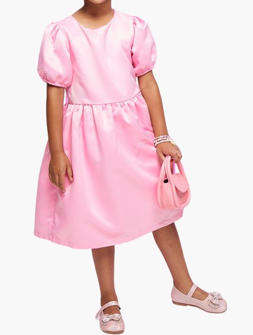 Superbalist Label Puff Sleeve Occasion Dress - Baby Pink
