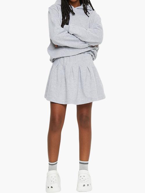 Superbalist Label Cotton Pleated Skirt - Grey