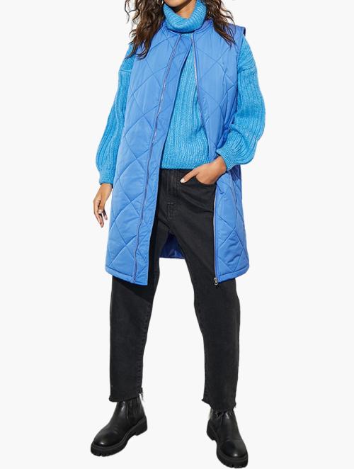 Superbalist Label Midi Quilted Puffer Gilet - Blue 1