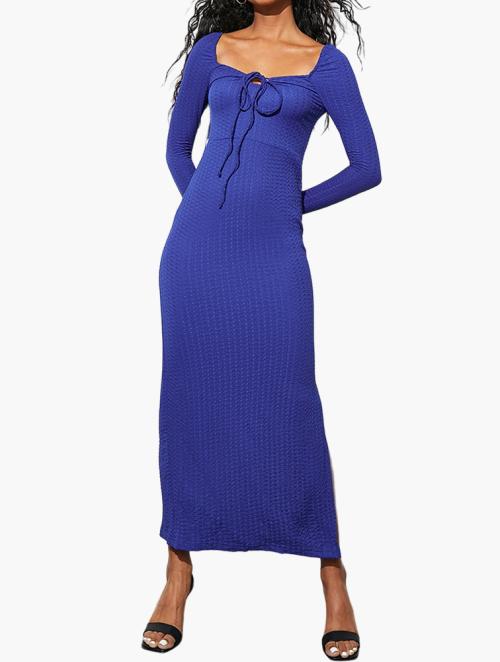 Superbalist Label Strappy Detail Long Sleeve Midi Dress - Blue