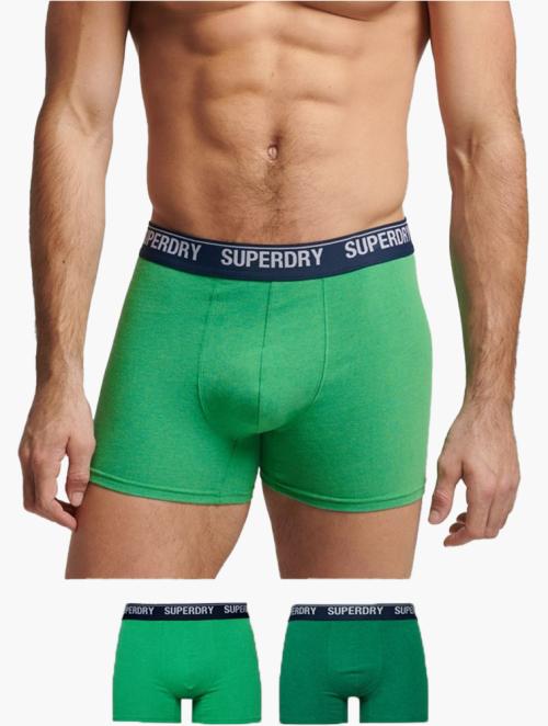 Superdry Oregon & Bright Green Organic Cotton Boxer Double Pack