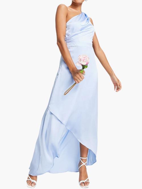 tfnc Light Blue One Shoulder Bridesmaid Maxi Dress