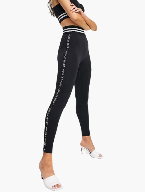 The O Dolls Collection Black Sportswear Motif Panel Leggings