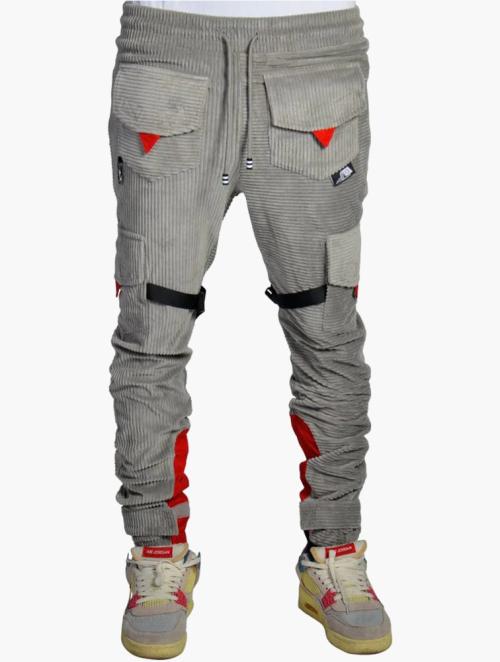 The Hideout Clothing Grey Psychedelic Corduroy Cargo Pants