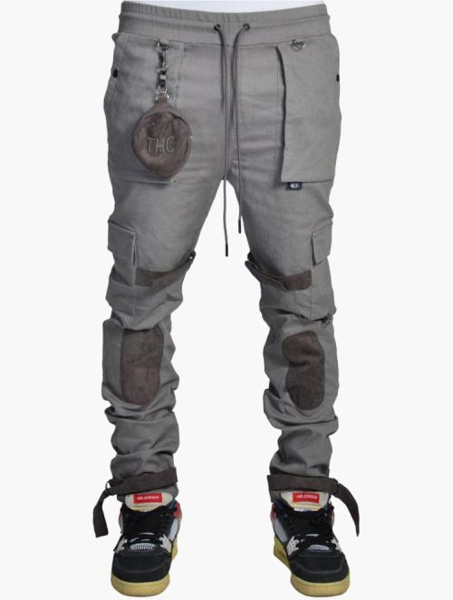 The Hideout Clothing Grey New Sphere Pouch Strap Cargo Pants Joggers