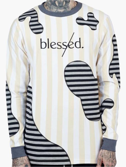 The Hideout Clothing Neutral Yk Blessed Patchwork Long Sleeve Tee